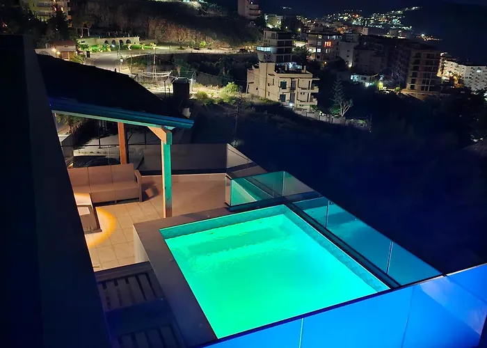 Coastal Retreat Paradise And Sunset View From The Private Pool Saranda