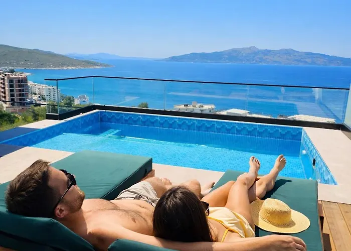 Coastal Retreat Paradise And Sunset View From The Private Pool Saranda