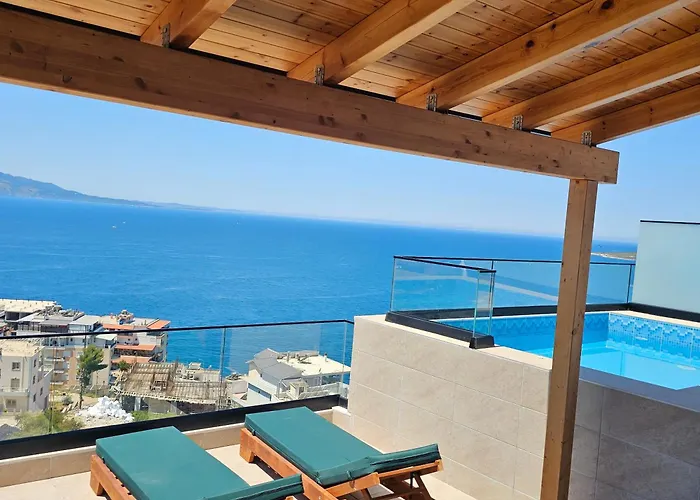 公寓 Coastal Retreat Paradise And Sunset View From The Private Pool Sarandë